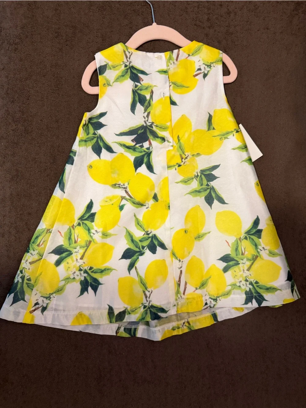 Pippa & Julie White Dress with Yellow Lemon Print